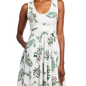 Giambattista Valli Floral Cotton Eyelet midi dress NWT Size 40 Small